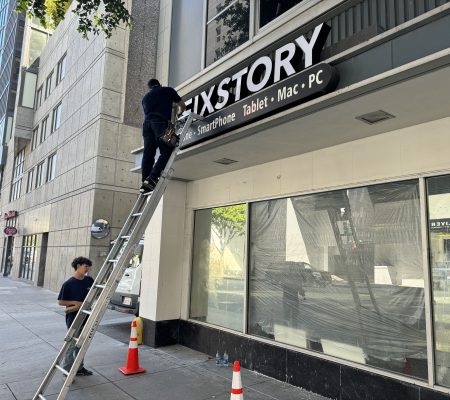 엘에이 아이폰수리점 FIXSTORY 간판올림